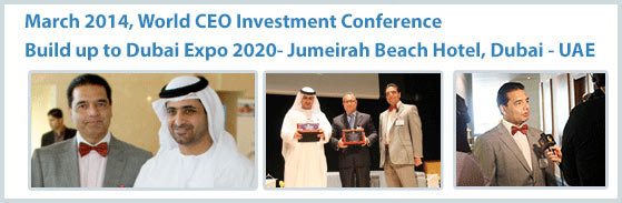 World CEO Investment Conference, Build up to Dubai Expo 2020 - Jumeirah Hotel, dubai-UAE